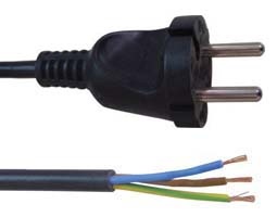 Καλώδιο τροφοδοσίας 3x1,0mm² 1,5m σούκο μαύρο